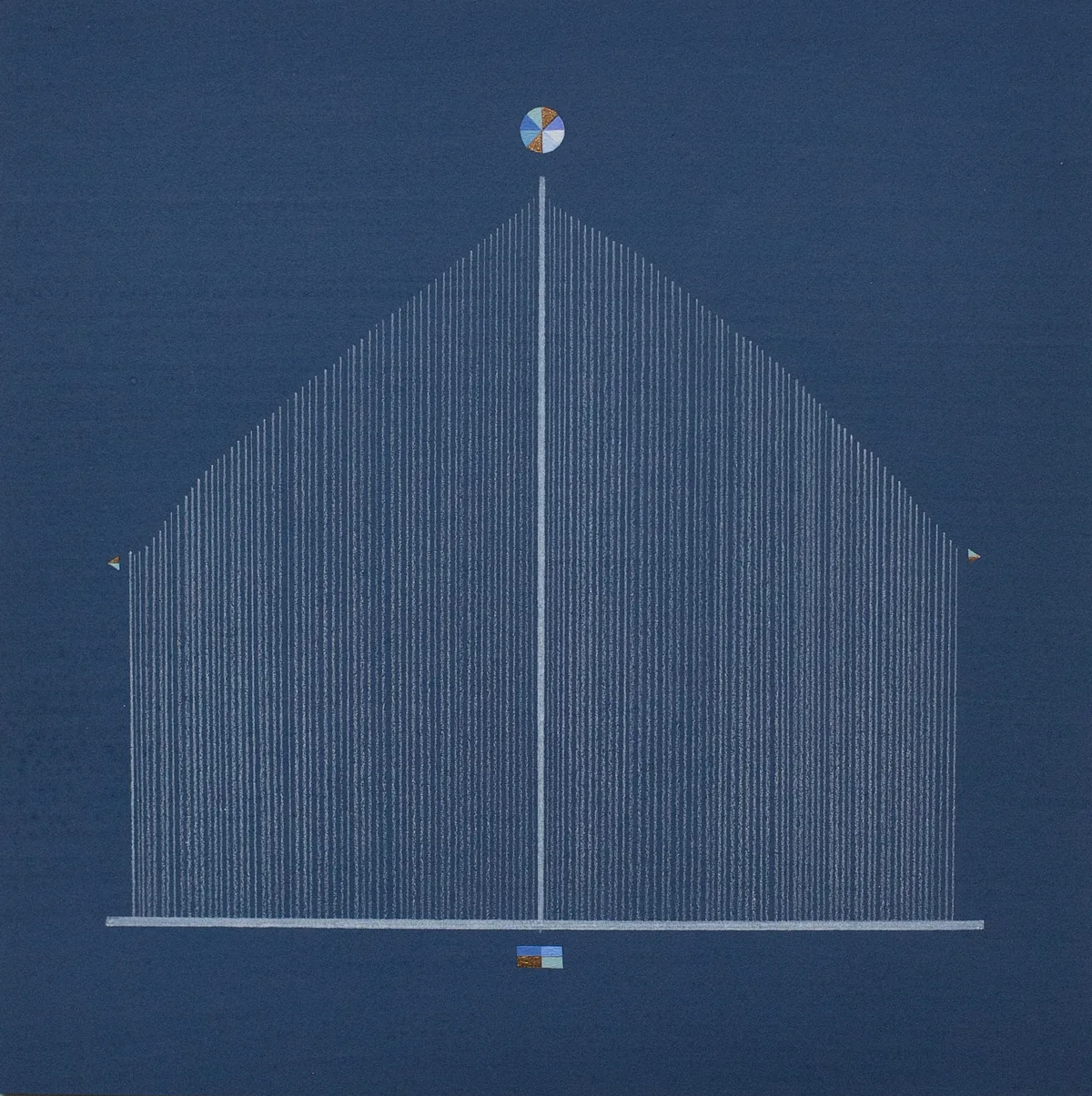 Compass, 2023 – Graphit, Tusche und Ölfarbe auf Papier, 25 × 25 cm. Werk von Lena Ditlmann