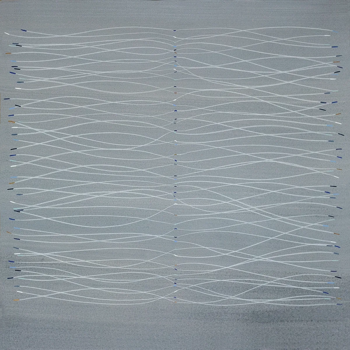 Current, 2024 – Ölkreide, Ölfarbe und Bleistift auf Papier, 90 × 90 cm. Werk von Lena Ditlmann