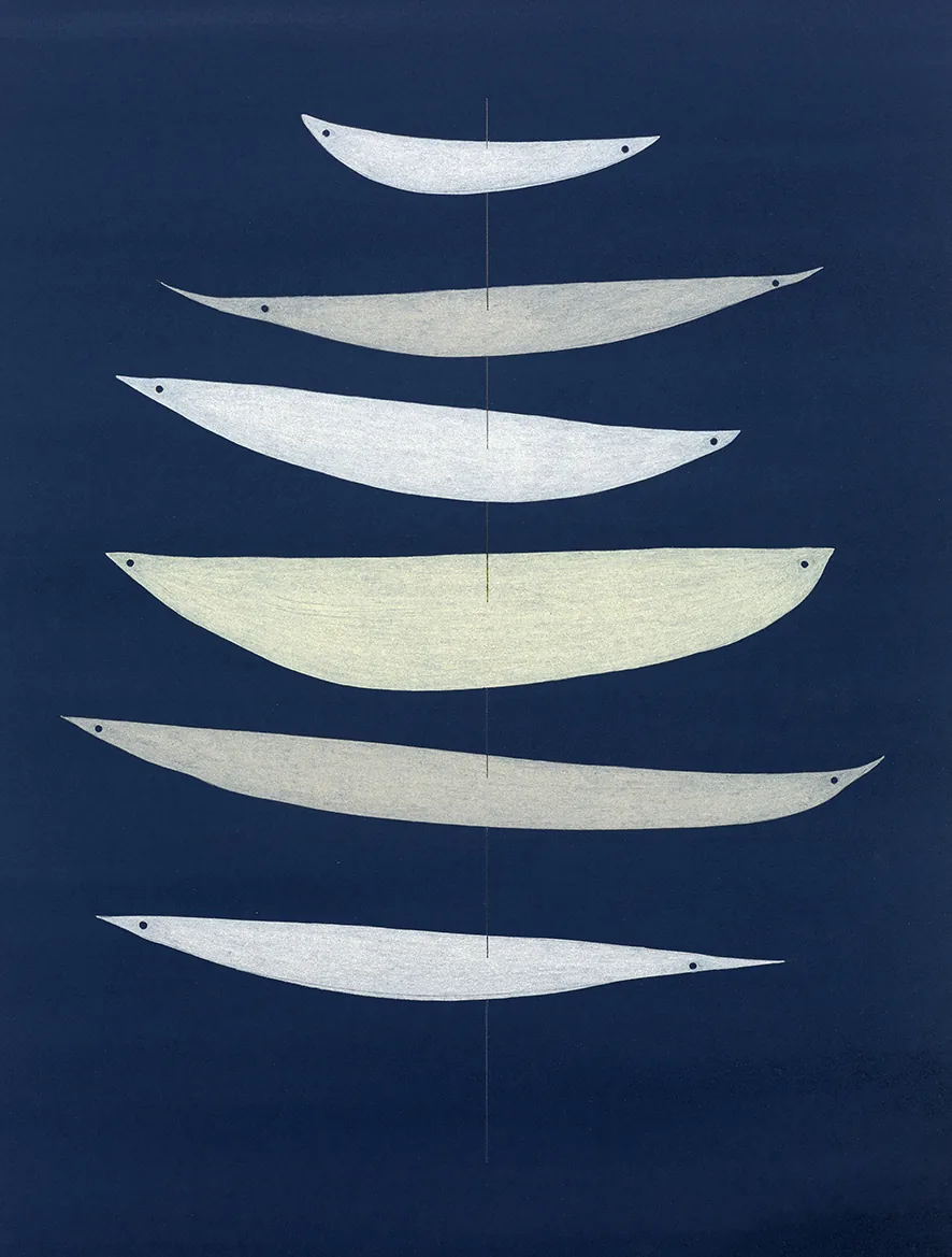 Drift, 2017 – Buntstift, Tusche und Graphit auf Papier, 40 × 50 cm. Werk von Lena Ditlmann
