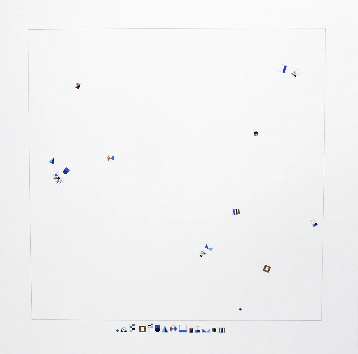 Elemente (3), 2021 – Graphit und Ölfarbe auf Papier, 40 × 40 cm. Werk von Lena Ditlmann