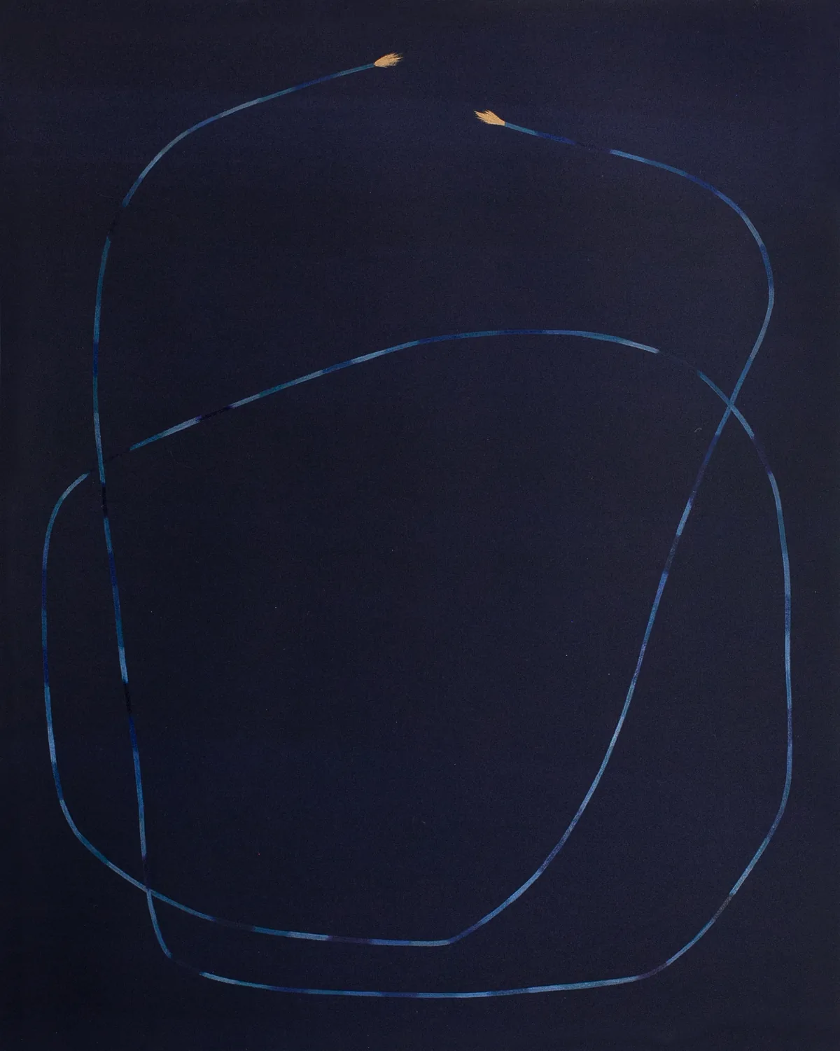 Orbit, 2024 – Graphit, Tusche und Acryl auf Papier, 30 × 40 cm. Werk von Lena Ditlmann